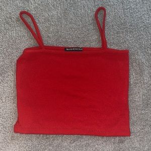 Brandy Melville (one size) red spaghetti strap tank top - Straight neck